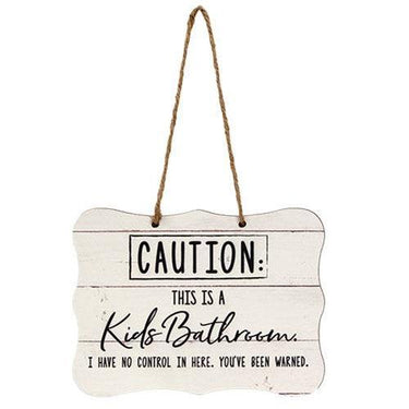 Kids Bathroom Ribbon Sign 8 x 6 - The Fox Decor
